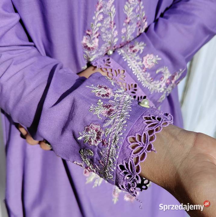 Fioletowy komplet orientalny S 36 tunika spodnie Szczecin