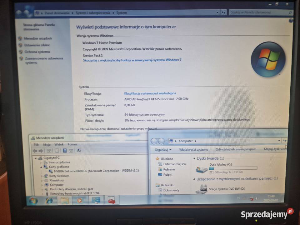 Komputer stacjonarny Athlon II X4 635 8GB DDR3 mazowieckie Urle