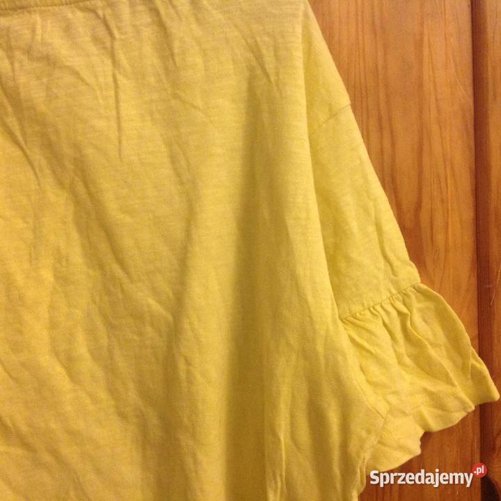 Bawełniana bluzka z falbankami kolor żółty