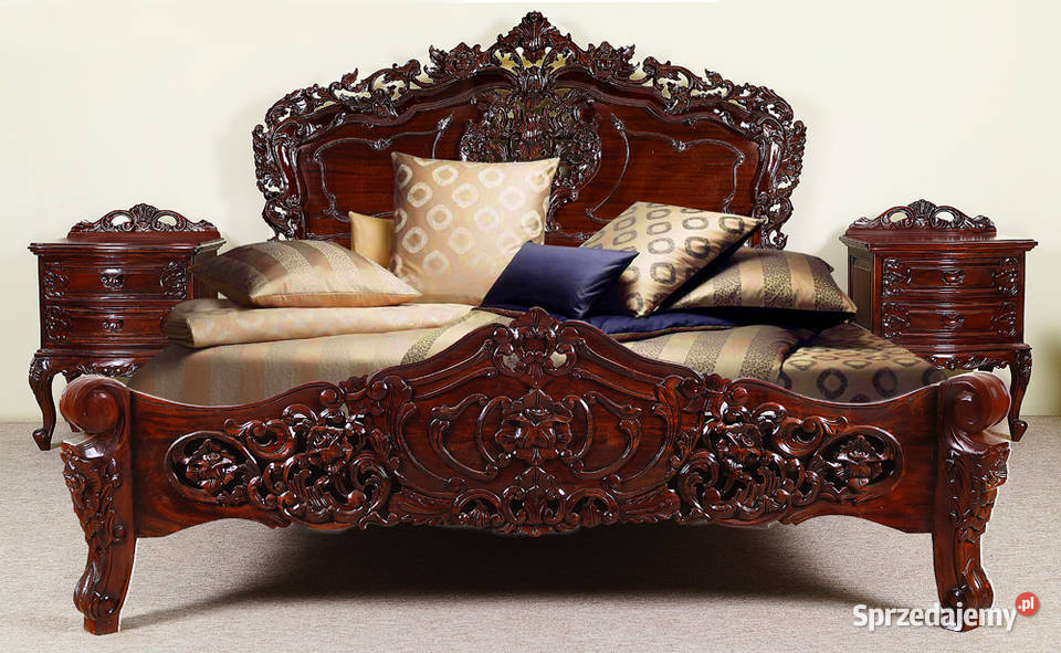 Nowe łóżko styl barok rokoko 160x200 cm rzeźbione 78132