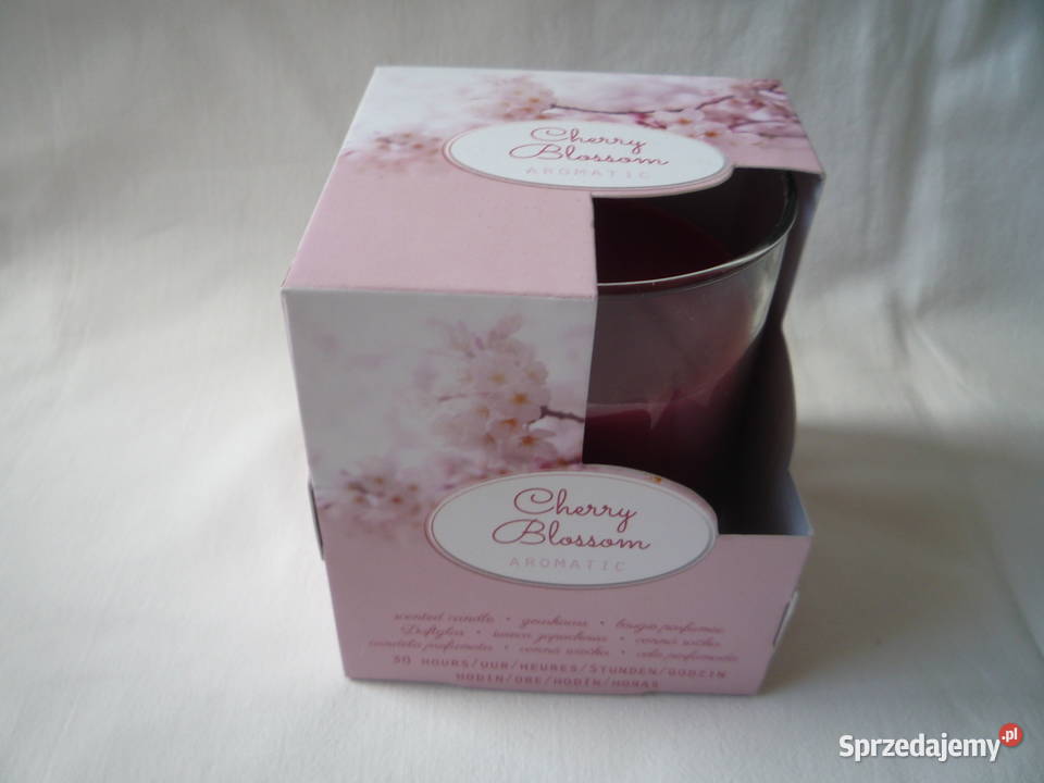 Nowa Świeca zapachowa w słoiku Cherry Blossom Wyposażenie wnętrz