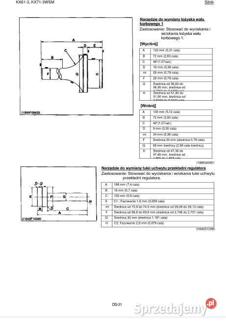 Kubota KX613 instrukcja napraw