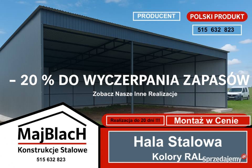 Zadaszenie CARPORT WIELOSTANOWISKOWY Wiata Lidzbark Warmiński sprzedam
