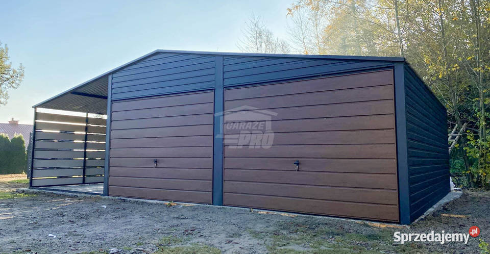 Garaż blaszany 6x6m wiata 3m 2x Brama Wieliczka