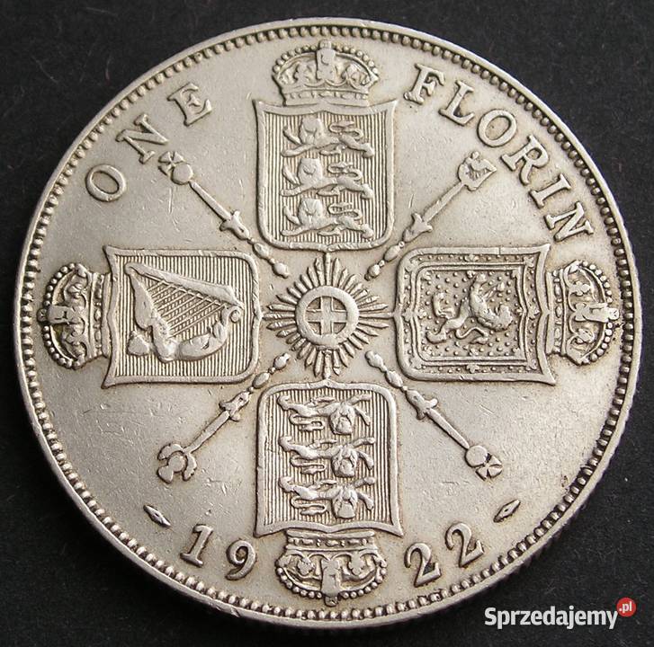 WIELKA BRYTANIA 1 FLORIN 1922 KRÓL JERZY V Łódź