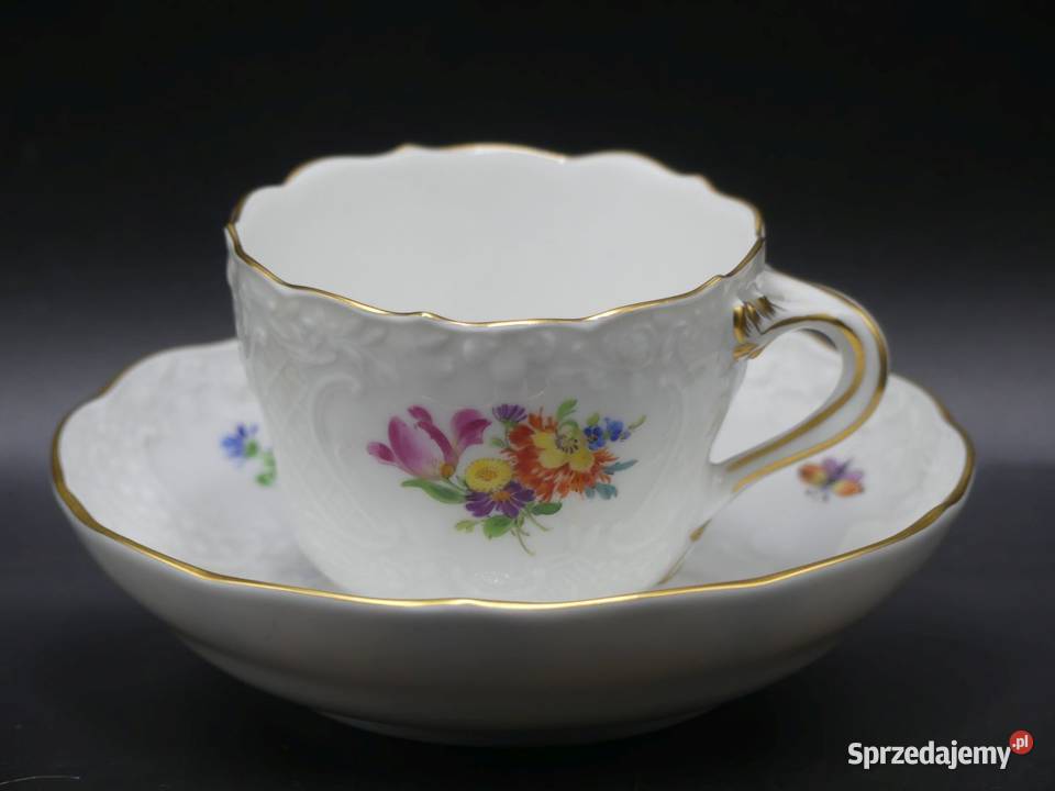 Kwiecista filiżanka do mokki espresso Miśnia Poznań