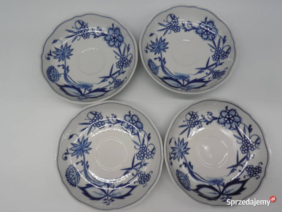 Talerzyki podstawki 4 Kahla Zwiebelmuster Wzór Porcelana i szkło Raszków