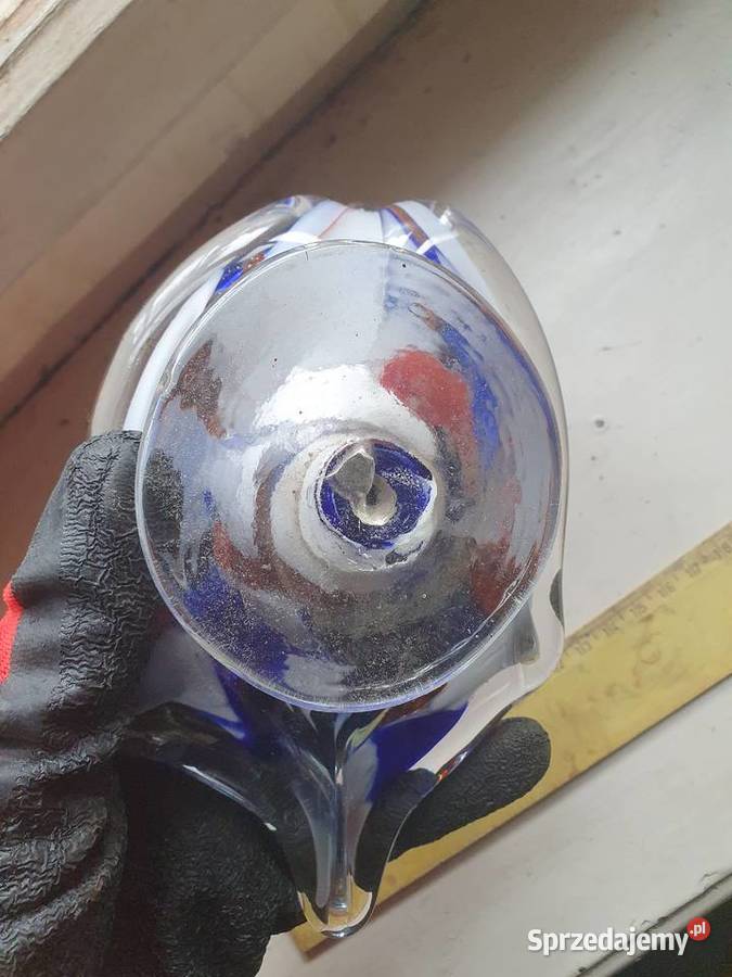 Patera misa popielniczka szkło niebieskie łabędź Porcelana i szkło Warszawa sprzedam