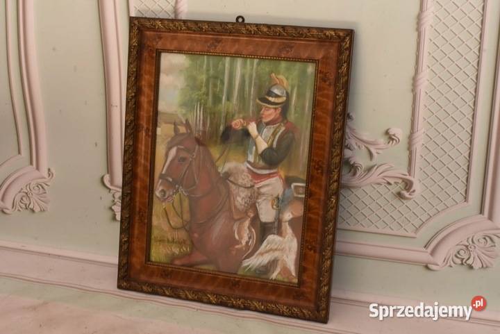 Wojciech Kossak Żołnierz Na Koniu z Fajką Obraz Obrazki i obrazy Kraków