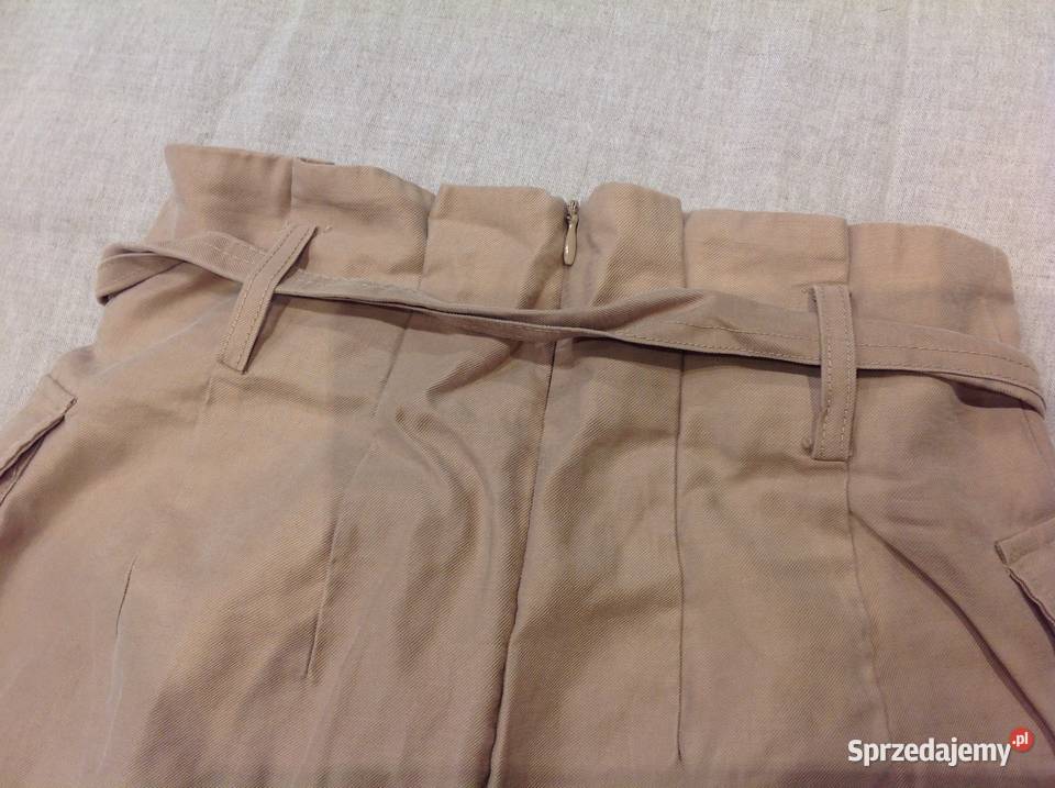 Mini Spódnica Damska HM r XS Jedwab sztuczny brązowy/beżowy Nowa Sól sprzedam