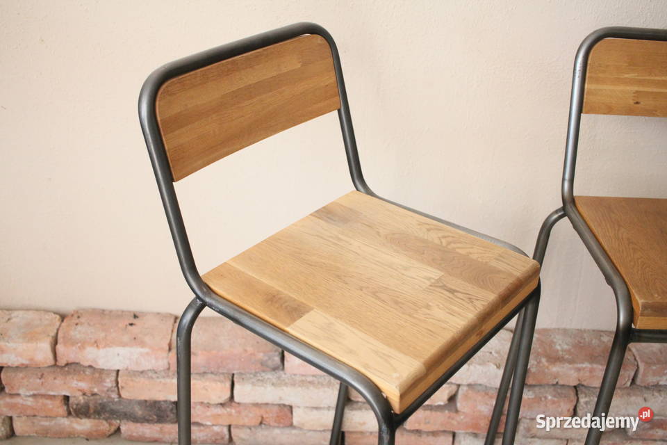Drewniane hokery do jadalnisalonu metalowa rama Pszczyna