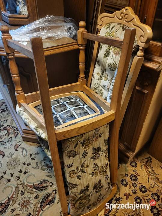 Stylowe solidne krzesła dębowe tapicerowane 6 43cm Sypniewo sprzedam