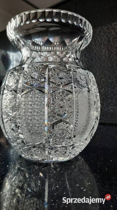 Piękny duży wazon kryształowy PRL Wrocław sprzedam