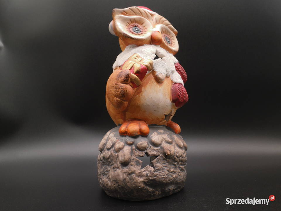 Ceramiczna figurka świecznik lampion sowa Raszków