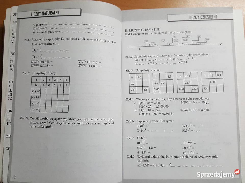 MATEMATYKA zestawy egzaminacyjne egzaminy Złotniki sprzedam