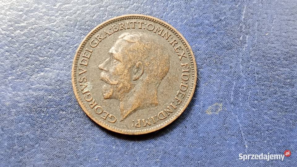 Stare monety 1 farthing 1917 Anglia Numizmatyka Lesko sprzedam
