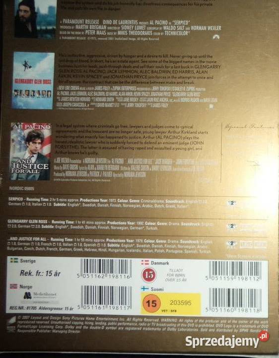 filmy Al Pacino DVD Simone Serpico Glengarry