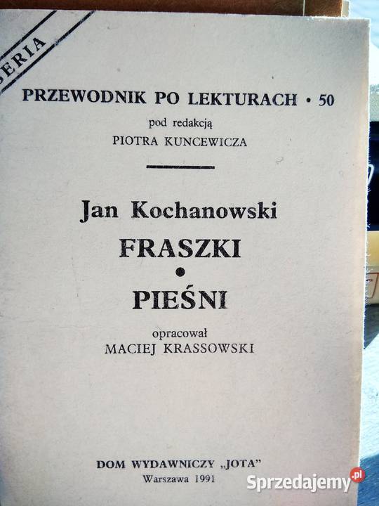 Kochanowski Pieśni Fraszki księgarnie Derby Antyki, Sztuka, Kolekcje Warszawa
