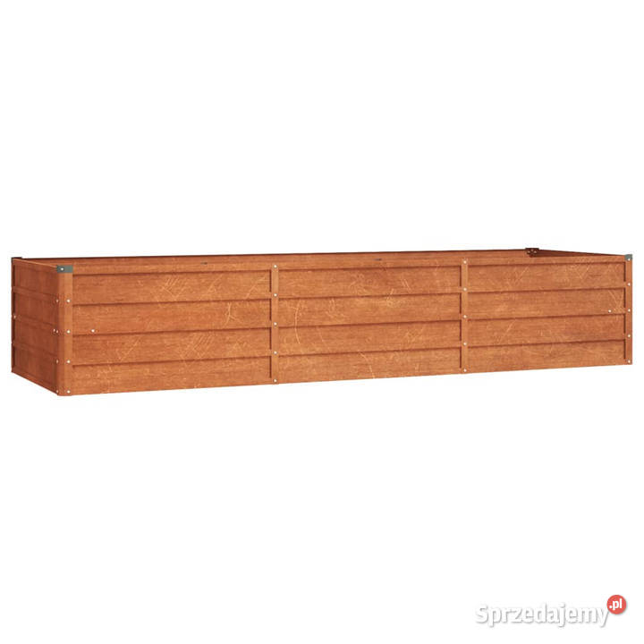 Podwyższona donica rdzawa 240x80x45 stal Warszawa