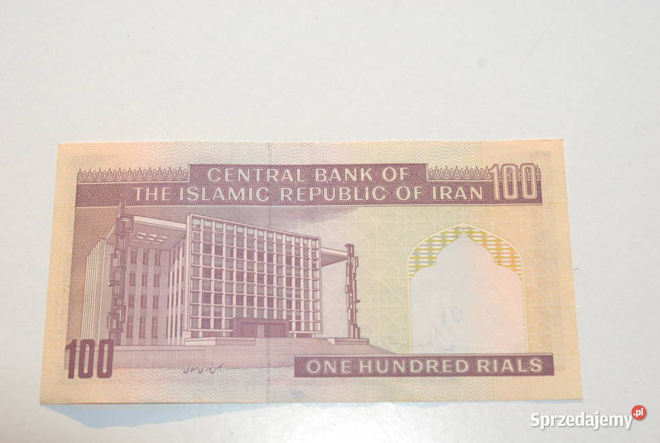 Stary banknot pieniądz 100 Rials Riali Iran Numizmatyka śląskie Cieszyn