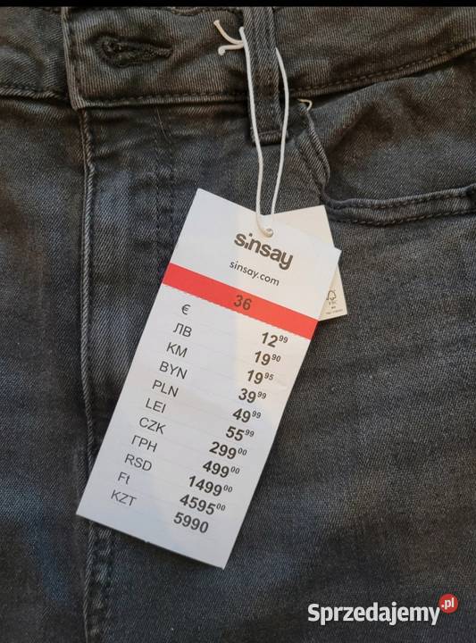 Czarne Jeansy rozmiar 36 Spodnie Jarosław