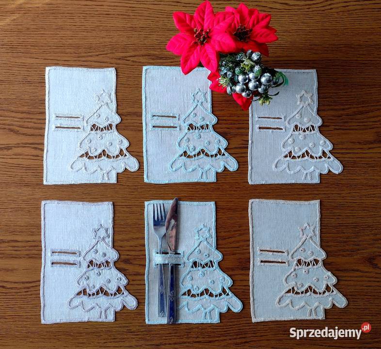 Ręczny haft Choinki Kalisz