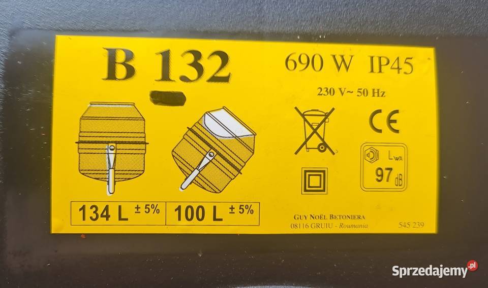 Betoniarka nowa Okazja Sprzęt i akcesoria budowlane