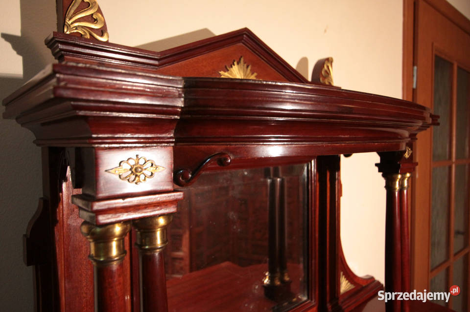 Piękna etażerka witryna mahoniowa ok 1910 r dolnośląskie Wrocław