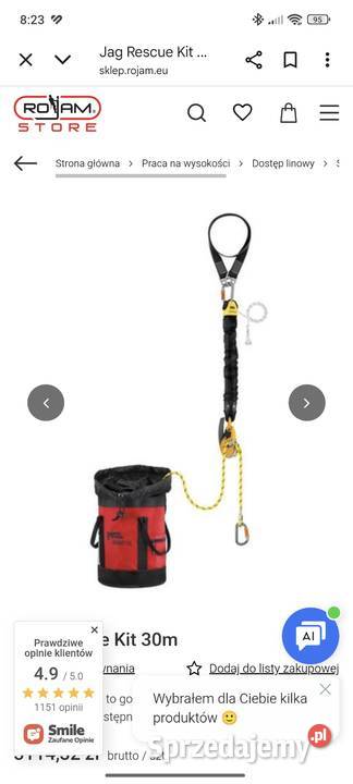 Nowy zestaw ratunkowy 30m PETZL Szczucin