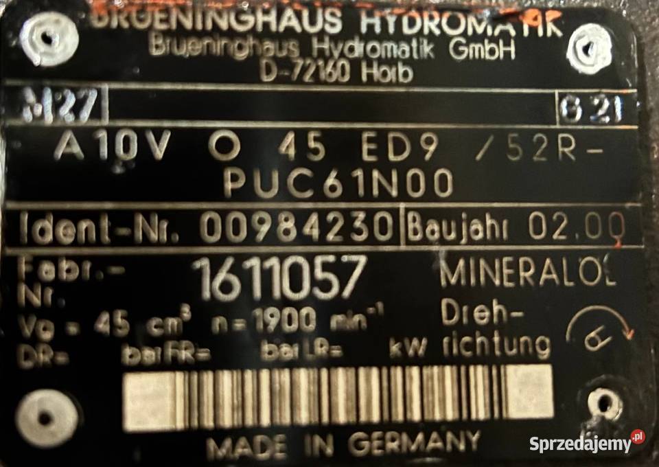 Brueninghaus A10V O 45 ED9 52R PUC61N00 00984230 wielkopolskie