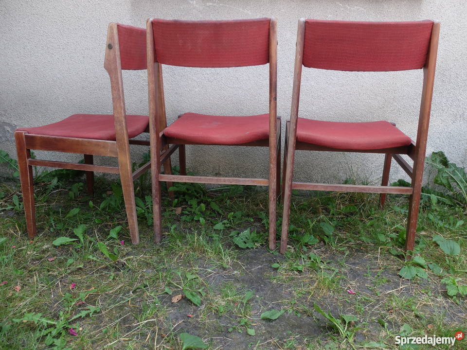 Komplet 3 krzeseł Medeo77 Swarzędz z epoki PRL