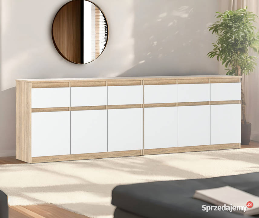 Komoda Dąb Sonoma Biały Mat Szafka Duża 6 75cm Elbląg