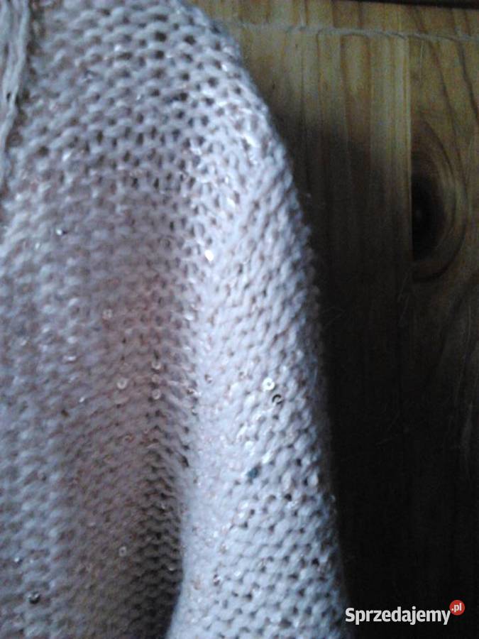 Sweter z cekinami delikatnie błyszczący kolo Rozpinane małopolskie Kraków