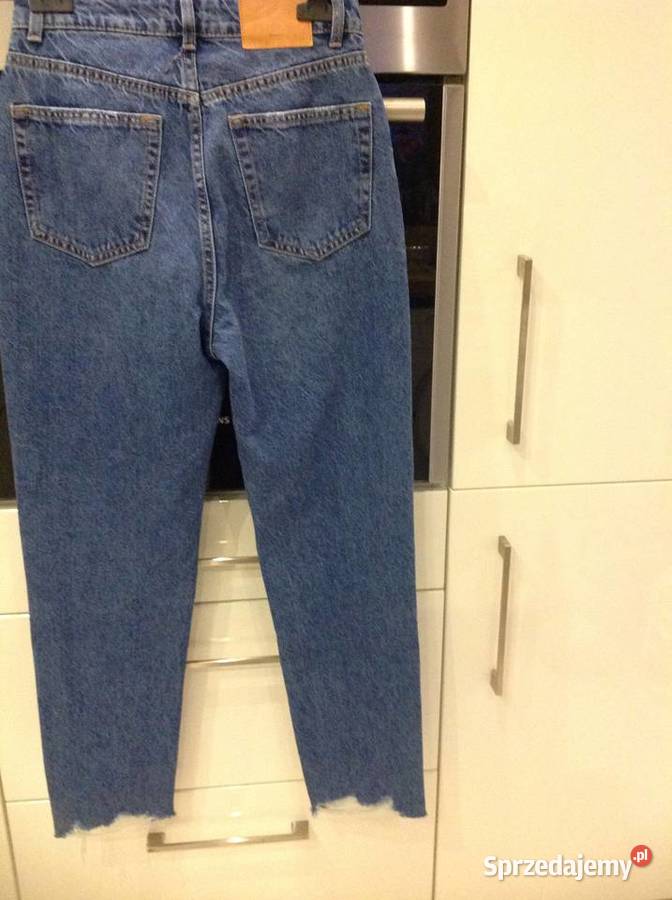 Spodnie Jeans Damskie BERSHKA S MOM Dziury Nowa Sól