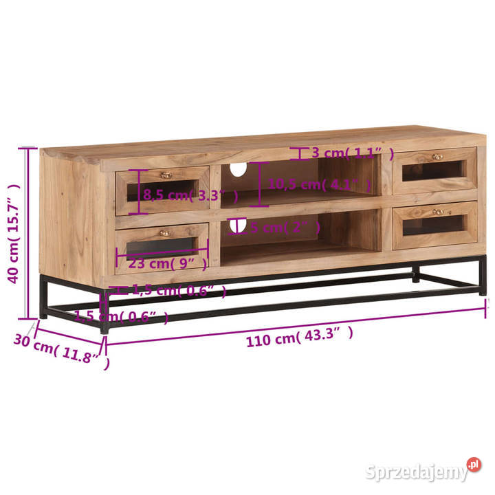 Szafka pod telewizor 110x30x40 lite drewno Warszawa