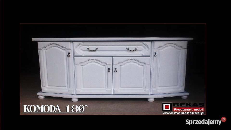 Śliczna Biała Komoda 180 Stylowa Biały Dąb