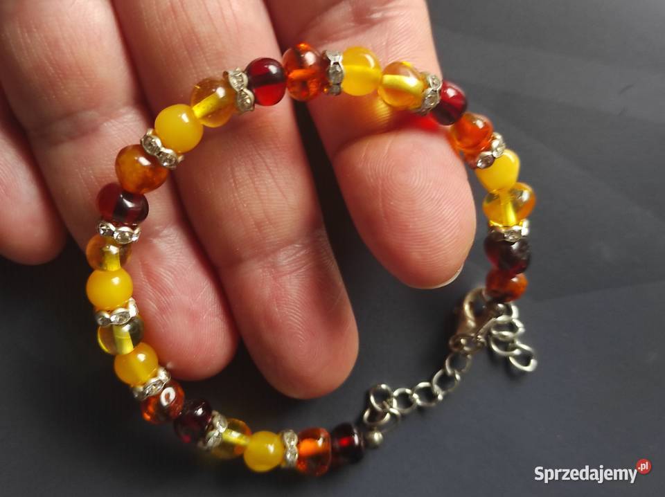 Bransoletka bursztynowa w kolorze mlecznym i Wrzosowo sprzedam