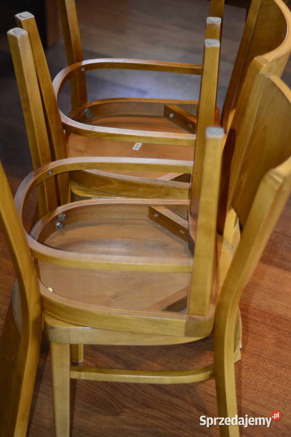 Krzesła drewniane 4 sztuki stan Stoły, krzesła, biurka wielkopolskie Poznań