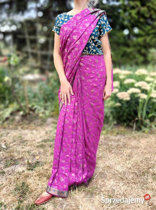 Piękne sari banarasi saree saari Indie Bollywood Szczecin