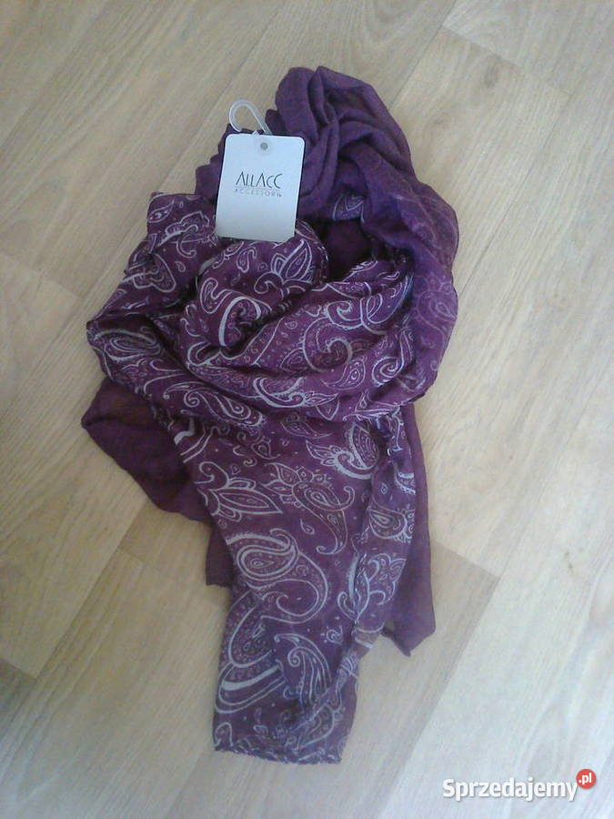 fioletowy szalik z nadrukiem Kik Textil Olkusz
