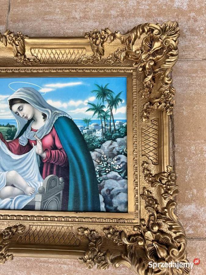 Obraz święta rodzina rama ozdobna stylowa złota mazowieckie Garwolin sprzedam