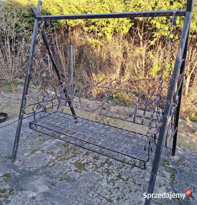 Huśtawka ogrodowa kuta ręcznie metalowa solidna Ogród