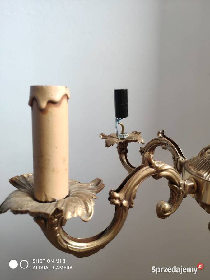 stary mosiężny brązowy francuski żyrandol Kraków