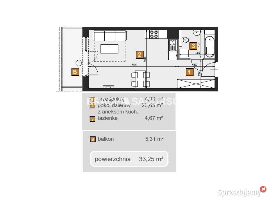 Mieszkanie Kraków 3325m2 Piętro 1 małopolskie