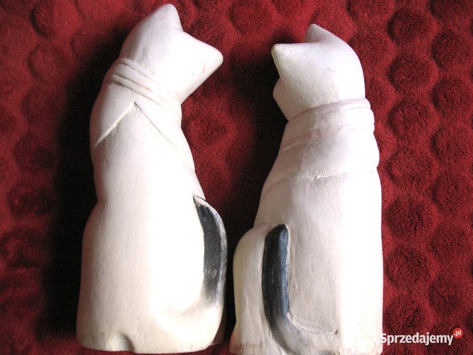 Kot dwa koty z kokardką stare drewno 23 x 9 x 7 Siedlce