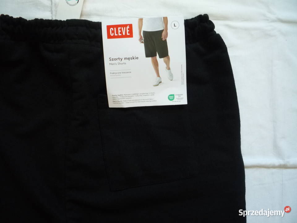 Nowe Cleve L Szorty męskie Czarne Krótkie Szczecin
