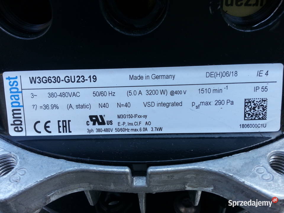 EBM Papst w3g630gu2319 Gołębiewo Wielkie sprzedam