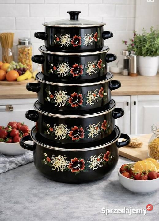 Promocja Garnki emaliowane czarne Zabrze