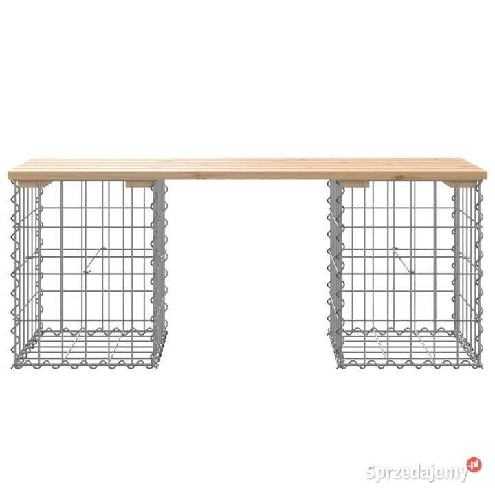 Ławka ogrodowa gabion 103x31x42 lite drewno Warszawa