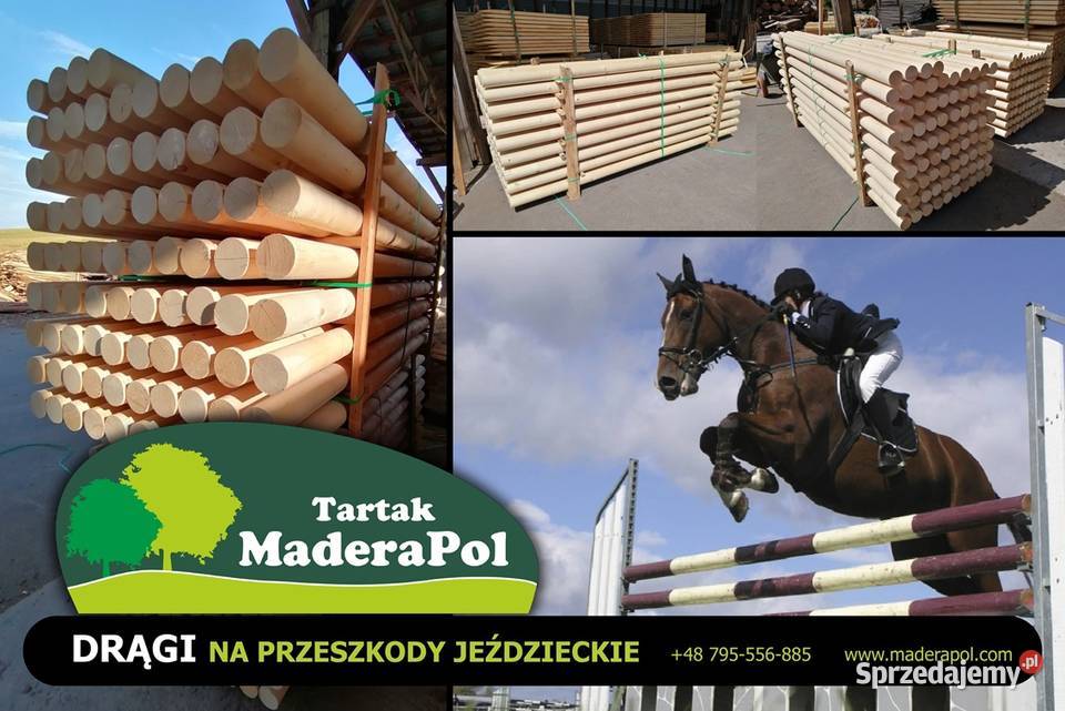 Drągi przeszkody koni fi 95 x 300 palisada Wolbrom sprzedam